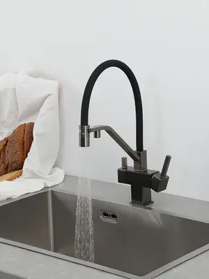 Смеситель для кухни гибкий излив с фильтром для воды Gappo G4395-69