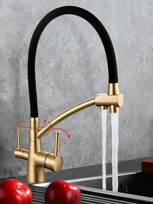 Смеситель для кухни гибкий излив с фильтром для воды Gappo G4398-1