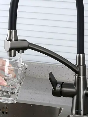 Смеситель для кухни гибкий излив с фильтром для воды Gappo G4398-19