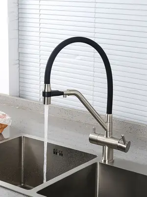 Смеситель для кухни гибкий излив с фильтром для воды Gappo G4398-85