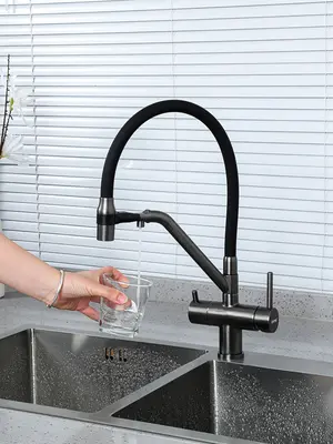 Смеситель для кухни гибкий излив с фильтром для воды Gappo G4398-89