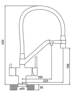 Смеситель для кухни гибкий излив с фильтром для воды Gappo G4398-80