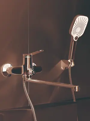 Смеситель для ванны с длинным изливом и душем Shevanik S6222