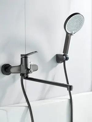 Смеситель для ванны с длинным изливом и душем Shevanik S6222T