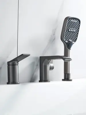 Встраиваемый смеситель на борт ванны с душем Shevanik S4112T