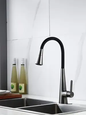 Смеситель для кухни с гибким изливом и душем Rose R213T