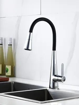 Смеситель для кухни с гибким изливом и душем Rose R213