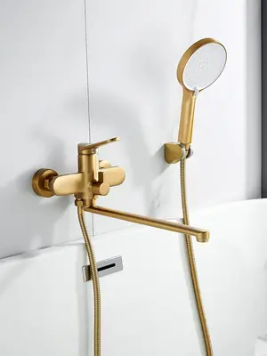 Смеситель для ванны с длинным изливом и душем Shevanik S4322G