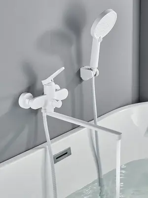 Смеситель для ванны с длинным изливом и душем Shevanik S4322C