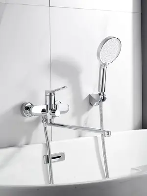 Смеситель для ванны с длинным изливом и душем Shevanik S4322