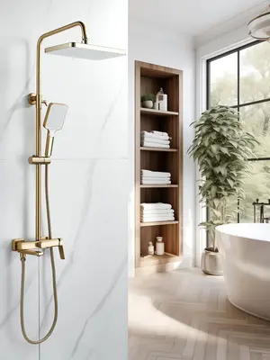 Душевая система с тропическим душем и смесителем Shevanik S9936G