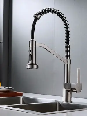 Смеситель для кухни с гибким изливом и душем Shevanik S963L