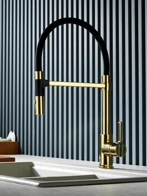 Смеситель для кухни с гибким изливом и душем Rose R133E