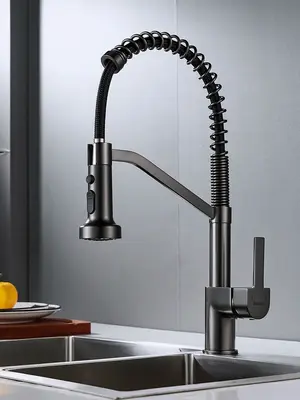 Смеситель для кухни с гибким изливом и душем Shevanik S963T