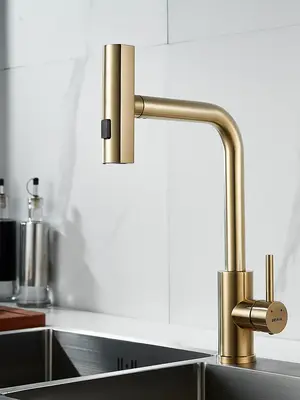 Однорычажный смеситель для кухни с выдвижной лейкой Shevanik S263G