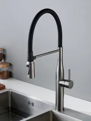 Смеситель для кухни с гибким изливом и душем Shevanik S123T-3