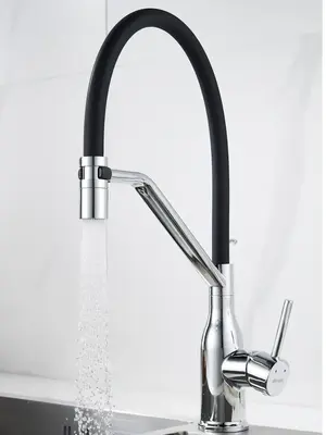 Смеситель для кухни с гибким изливом и душем Shevanik S343-3