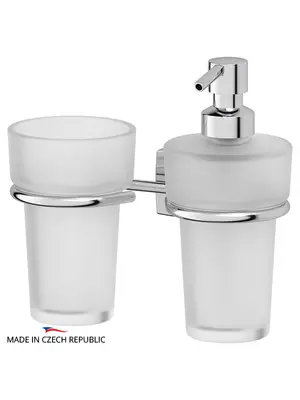 Держатель со стаканом и емкостью для жидкого мыла FBS Esperado ESP 008 хром