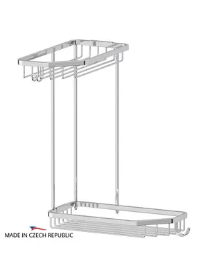Полочка-решетка угловая 2-х ярусная 20 см FBS Ryna RYN 013 хром