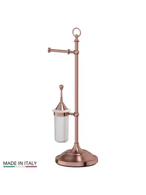 Стойка с ершом и держателем туалетной бумаги 3SC Stilmar STI 633 античная медь