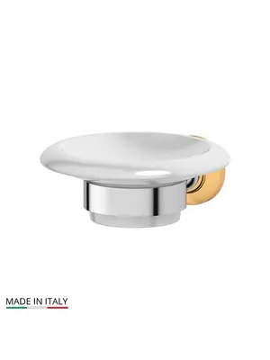 Мыльница настенная для ванной 3SC Stilmar STI 104 фарфор хром/золото