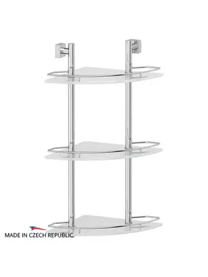 Полка 3-х ярусная угловая 28 см FBS Esperado ESP 073 матовое стекло хром