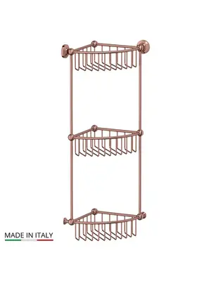 Полочка-решетка угловая 3-х ярусная 23 см 3SC Stilmar STI 609 античная медь