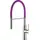 Смеситель для кухни с гибким изливом с душем Ledeme L4097-8 фиолетовый/хром