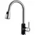 Смеситель для кухни с выдвижной лейкой с душем Gerhans K14082B черный/хром
