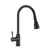 Смеситель для кухни с выдвижной лейкой душ Shevanik S163H черный