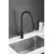 Смеситель для кухни с выдвижной лейкой душ Shevanik S163H черный, изображение 4