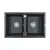 Мойка из камня Paulmark Tandem 80/2 PM238150-BLM 81 х 50 см кварц черный металлик