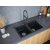 Мойка из камня Paulmark Tandem 80/2 PM238150-BLM 81 х 50 см кварц черный металлик, изображение 3