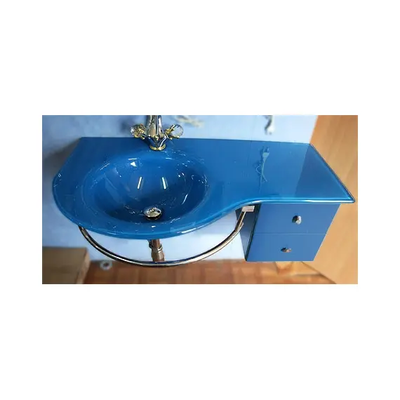 Стеклянная раковина Ledeme L112-06 100 см голубая