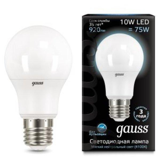 Лампа светодиодная LED A60 E27 10W 4100K матовая 102502210