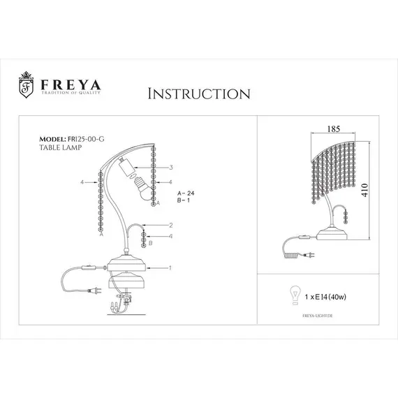 Настольная лампа Freya Picolla FR1129-TL-01-G, изображение 2