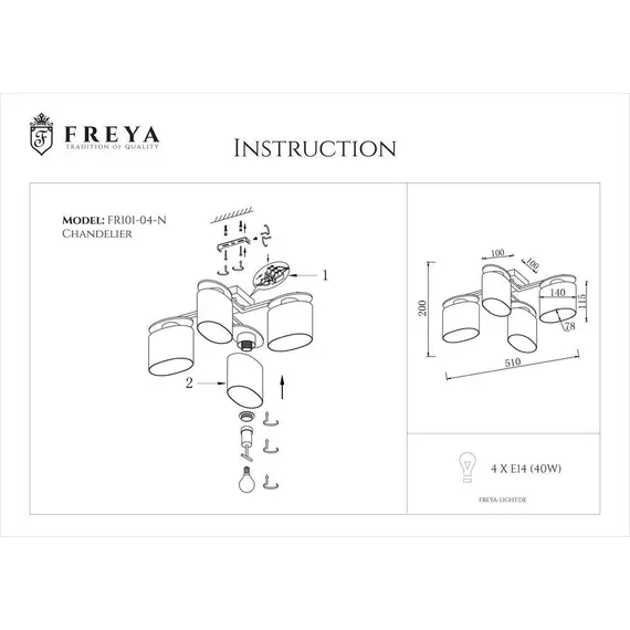 Потолочная люстра Freya Bice FR5101-CL-04-CN, изображение 2