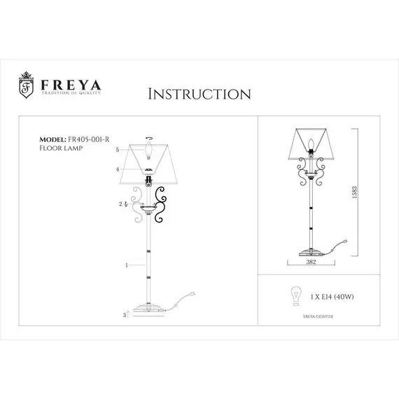Торшер Freya Driana FR2405-FL-01-BZ, изображение 2