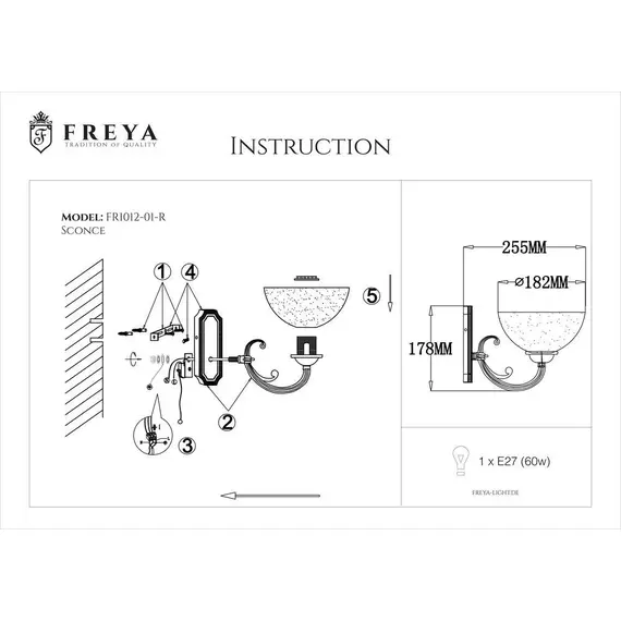 Бра Freya Herbert FR2012-WL-01-BZ, изображение 2