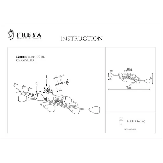 Потолочная люстра Freya Flash FR5104-CL-06-BL, изображение 2