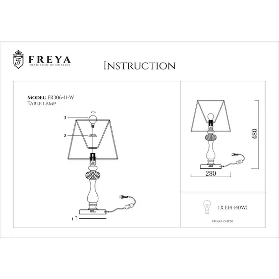 Настольная лампа Freya Adelaide FR2306-TL-01-W, изображение 2 Настольная лампа Freya Adelaide FR2306-TL-01-W, изображение 2