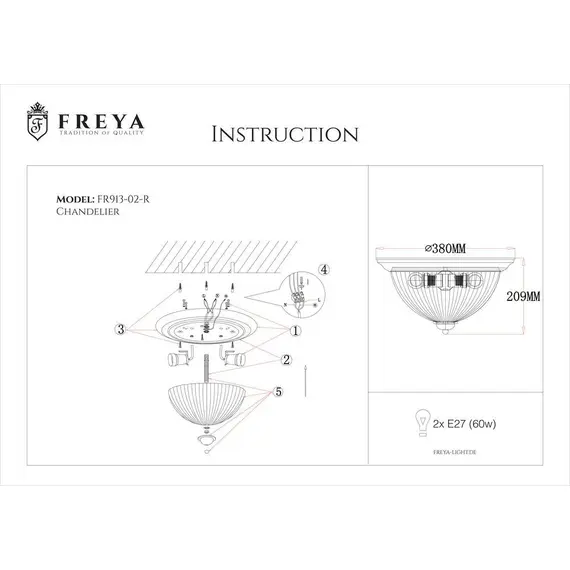Потолочный светильник Freya Planum FR2913-CL-02-BZ, изображение 2