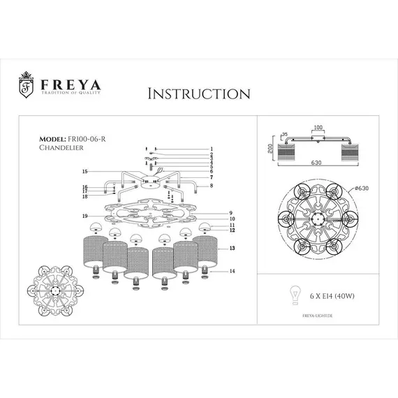 Потолочная люстра Freya Timone FR5100-CL-06-WG, изображение 2