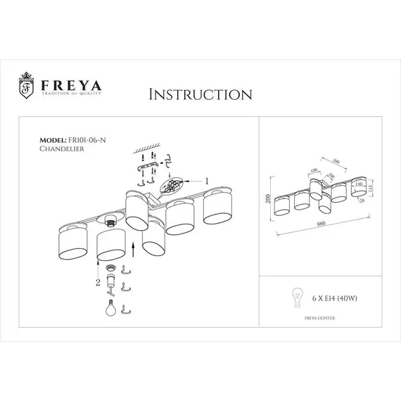 Потолочная люстра Freya Bice FR5101-CL-06-CN, изображение 2