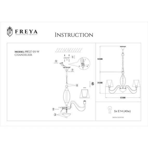Подвесная люстра Freya Marquis FR2327-PL-05-BG, изображение 2