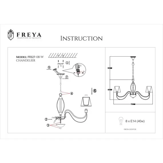 Подвесная люстра Freya Marquis FR2327-PL-08-BG, изображение 2