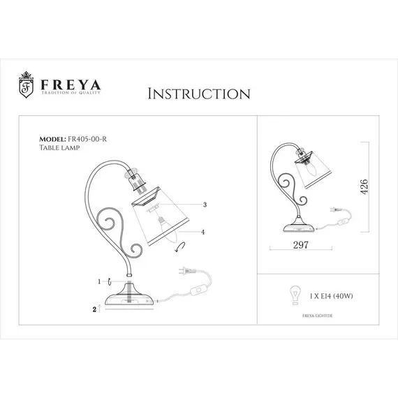 Настольная лампа Freya Driana FR2405-TL-01-BZ, изображение 2