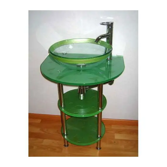 Стеклянная раковина Ledeme L151-32 60 см зеленая