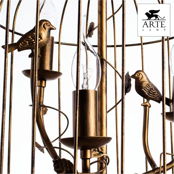 Подвесная люстра Arte Lamp Gabbia A1865SP-3BG, изображение 2