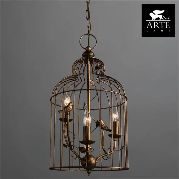 Подвесная люстра Arte Lamp Gabbia A1865SP-3BG, изображение 3